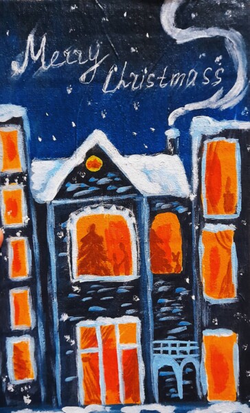 "Christmas scene ori…" başlıklı Tablo Maryna Yasar tarafından, Orijinal sanat, Akrilik