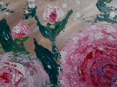 Peinture intitulée "Pink flowers origin…" par Maryna Yasar, Œuvre d'art originale, Acrylique