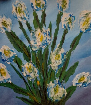 Картина под названием "Spring floral paint…" - Maryna Yasar, Подлинное произведение искусства, Акрил