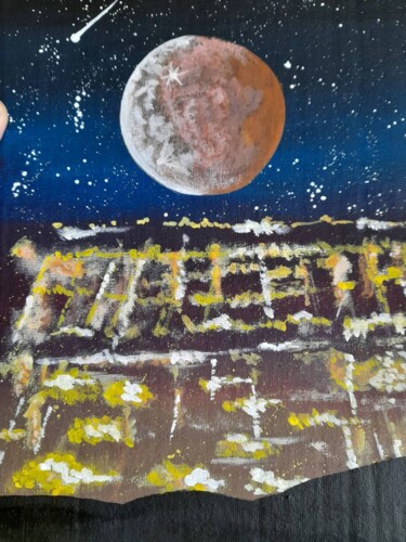 Pintura intitulada "Full moon original…" por Maryna Yasar, Obras de arte originais, Acrílico