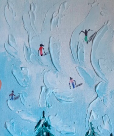 Painting titled "Snow original textu…" by Maryna Yasar, Original Artwork, Acrylic