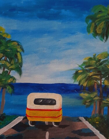Painting titled "Seascape vacation o…" by Maryna Yasar, Original Artwork, Acrylic