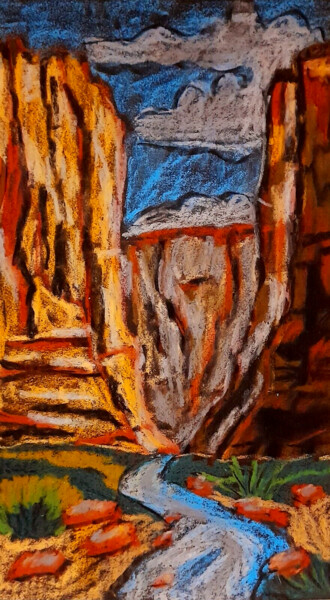 Рисунок под названием "Big Bend National P…" - Maryna Yasar, Подлинное произведение искусства, Пастель