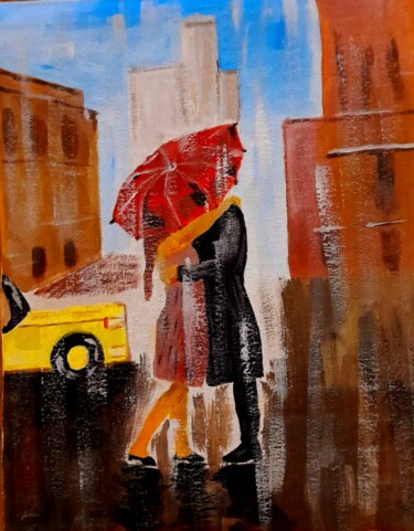 Painting titled "Couple in love orig…" by Maryna Yasar, Original Artwork, Acrylic