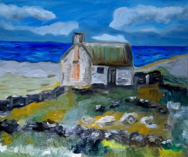 Картина под названием "Irish landscape oil…" - Maryna Yasar, Подлинное произведение искусства, Масло