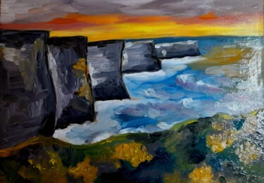 Pintura intitulada "Cliffs Of Moher Ire…" por Maryna Yasar, Obras de arte originais, Óleo