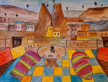 Malarstwo zatytułowany „Original Painting C…” autorstwa Maryna Yasar, Oryginalna praca, Akwarela