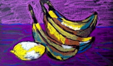 图画 标题为“Banana oil pastel o…” 由Maryna Yasar, 原创艺术品, 粉彩