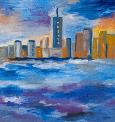 Painting titled "New York Oil Painti…" by Maryna Yasar, Original Artwork, Oil