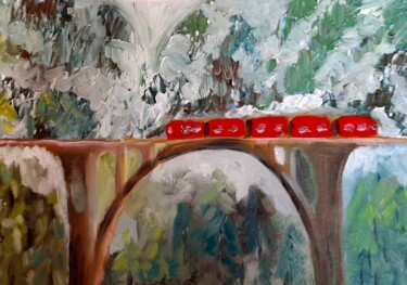 Картина под названием "Bernina Express Oil…" - Maryna Yasar, Подлинное произведение искусства, Масло