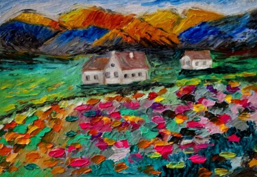 Peinture intitulée "Scotland Landscape…" par Maryna Yasar, Œuvre d'art originale, Huile