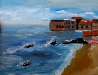 Painting titled "Dubrovnik Croatia O…" by Maryna Yasar, Original Artwork, Oil