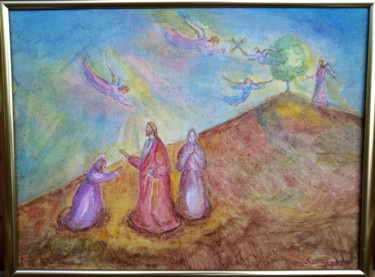 Painting titled "Воскрешение Иисуса…" by Marinel Voxx, Original Artwork, Watercolor