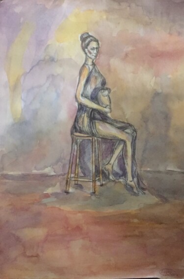 Картина под названием "Нежность" - Marinel Вoxx, Подлинное произведение искусства, Карандаш