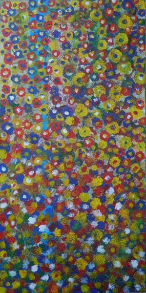 Malerei mit dem Titel "Flower Power" von Mary Newey, Original-Kunstwerk, Acryl