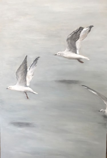Peinture intitulée "vol marin" par Mary Angé-Raffray, Œuvre d'art originale
