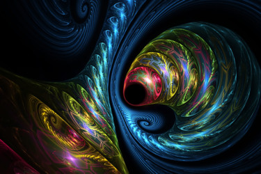 Цифровое искусство под названием "spirals.jpg" - Mary Raven, Подлинное произведение искусства, 3D моделирование