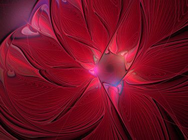 Цифровое искусство под названием "the scarlet flower.…" - Mary Raven, Подлинное произведение искусства, Цифровая живопись