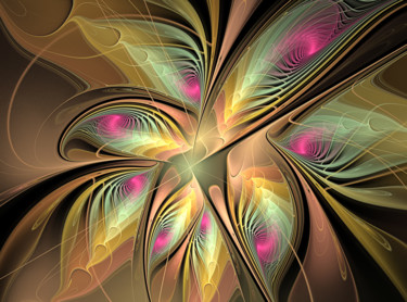 Цифровое искусство под названием "Peacock tail.jpg" - Mary Raven, Подлинное произведение искусства, Цифровая живопись