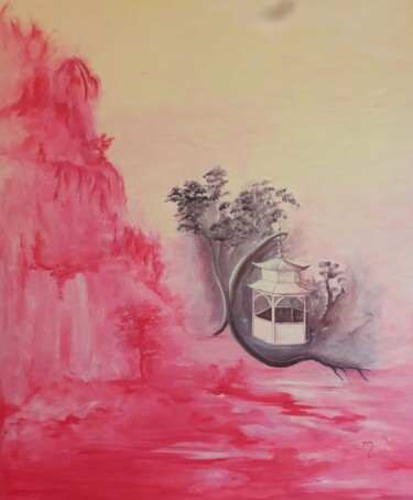 Malarstwo zatytułowany „suspendu à ses raci…” autorstwa Maryse Billaud, Oryginalna praca, Akryl Zamontowany na Drewniana ram…