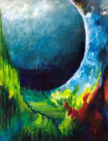 Pittura intitolato "là-bas" da Maryse Billaud, Opera d'arte originale, Acrilico