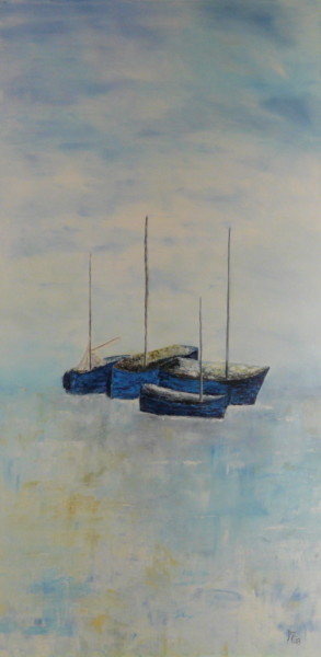 Painting titled "Pleine Mer" by Maryse Chauvin, Original Artwork, Oil