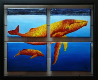 Peinture intitulée "Chant des Sirènes" par Maryse Chauvin, Œuvre d'art originale, Huile Monté sur Plexiglas