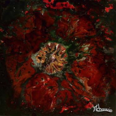 Painting titled "Eclosion II" by Maryse Chauvin, Original Artwork, Oil
