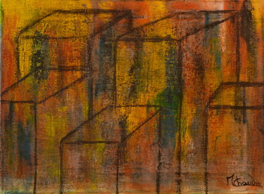 Pintura intitulada "Structure" por Maryse Chauvin, Obras de arte originais, Óleo