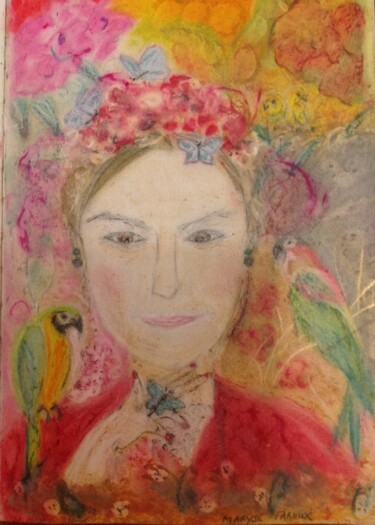 Malerei mit dem Titel "Le Pouvoir des Fleu…" von Maryse Faroux, Original-Kunstwerk, Pastell