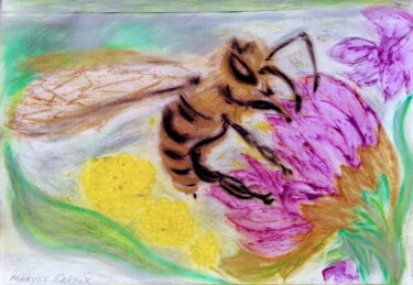 Painting titled "Apis" by Maryse Faroux, Original Artwork, Pastel