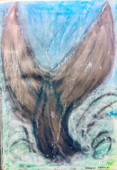 Painting titled "Blue" by Maryse Faroux, Original Artwork, Pastel
