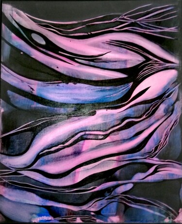 Painting titled "ABYSSES" by Maryse Garnier, Original Artwork, Acrylic