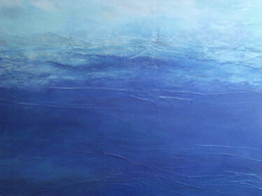Painting titled "Espace-mer 12" by Maryse Kahn, Original Artwork, Acrylic