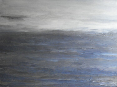 Painting titled "Espace-mer 21B" by Maryse Kahn, Original Artwork, Acrylic