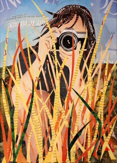 Collages intitulée "Photographe" par Maryse Konecki, Œuvre d'art originale, Collages