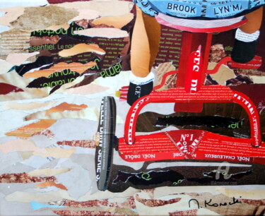 Collages intitulée "Tricycle" par Maryse Konecki, Œuvre d'art originale, Collages