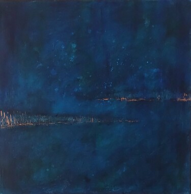 Peinture intitulée "Blue hills 2" par Maryse Marcotte, Œuvre d'art originale, Acrylique