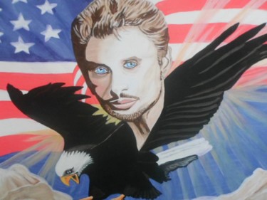 Peinture intitulée "johnny-hallyday.jpg" par Maryse Montebran, Œuvre d'art originale, Acrylique