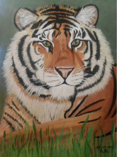 Peinture intitulée "tigre-de-siberie.jpg" par Maryse Montebran, Œuvre d'art originale, Acrylique