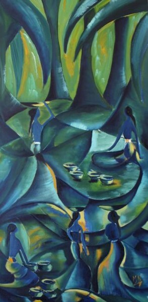 Peinture intitulée "Balinaises" par Maryse Naudon, Œuvre d'art originale