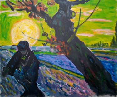 Картина под названием "Le semeur au soleil…" - Maryse Curinier-Rochette, Подлинное произведение искусства, Масло