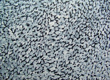 Pittura intitolato "White dots" da Maryse Curinier-Rochette, Opera d'arte originale, Olio Montato su Telaio per barella in l…