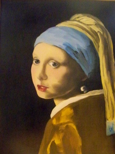 Peinture intitulée "La jeune fille à la…" par Maryse Curinier-Rochette, Œuvre d'art originale, Huile