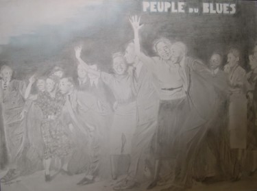 Dessin intitulée "Peuple du blues" par Maryse, Œuvre d'art originale
