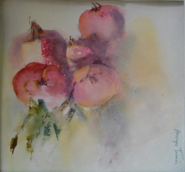 Painting titled "Grenades" by Maryse Tisnés, Original Artwork, Watercolor