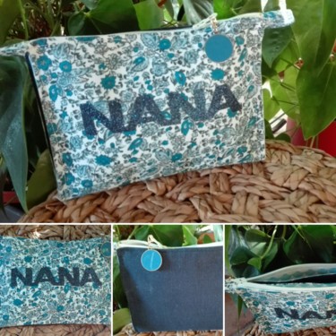 Artisanat intitulée "Pochette «Nana»" par Maryse Tisnés, Œuvre d'art originale, Tissu