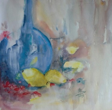 Painting titled "Elen's vue" by Maryse Tisnés, Original Artwork, Watercolor