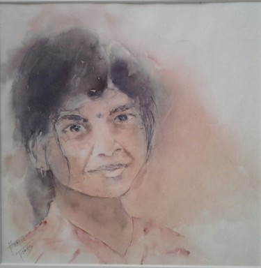 Paisible sourire Peinture intitulée "Paisible sourire" par Maryse Tisnés, Œuvre d'art originale