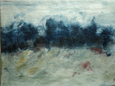 Painting titled "la vague bleue" by Maryvonne Deligny (MLD), Original Artwork, Acrylic Mounted on Wood Stretcher frame